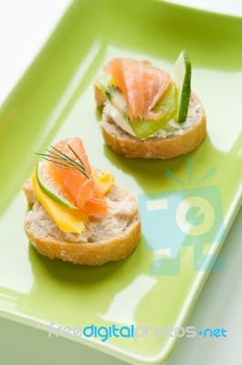 Salmon Appetizer Stock Photo