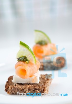 Salmon Appetizer Stock Photo