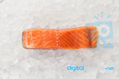 Salmon Fresh Steak Food Ingredient Rustic Still Life Stock Photo