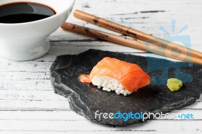 Salmon Nigiri Stock Photo