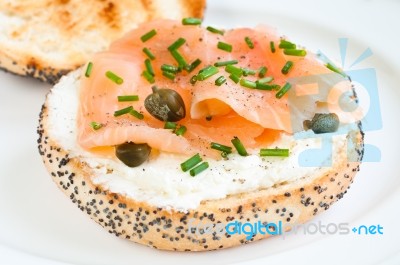 Salmon Sandwich Stock Photo