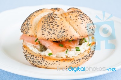 Salmon Sandwich Stock Photo