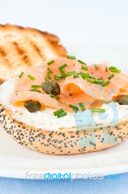 Salmon Sandwich Stock Photo