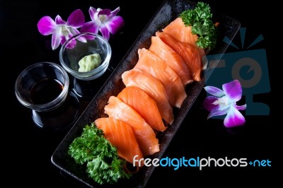 Salmon Sashimi Stock Photo