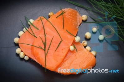 Salmon Sashimi Stock Photo