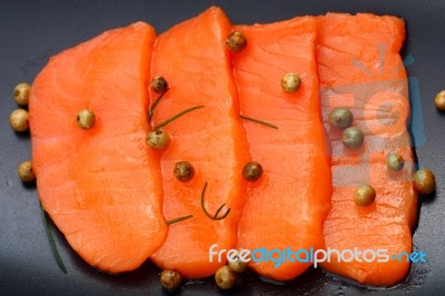 Salmon Sashimi Stock Photo