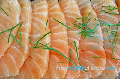 Salmon Sashimi Stock Photo