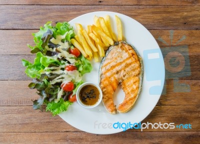 Salmon Steak Stock Photo