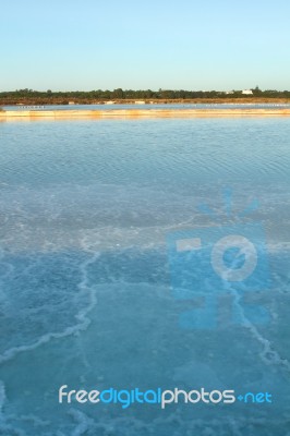 Salt Evaporation Pond Stock Photo