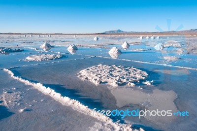 Salt Lake - Salar De Uyuni In Bolivia Stock Photo