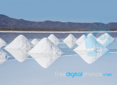 Salt Lake - Salar De Uyuni In Bolivia Stock Photo