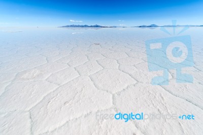 Salt Lake Uyuni In Bolivia Stock Photo