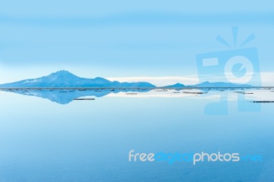 Salt Lake Uyuni In Bolivia Stock Photo