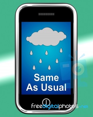 Same As Usual On Phone Means No Change In The Weather Stock Image