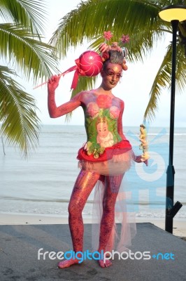 Samui Body Painting Stock Photo