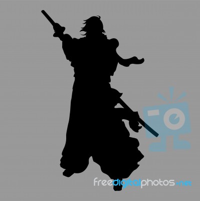 Samurai Silhouette Stock Image