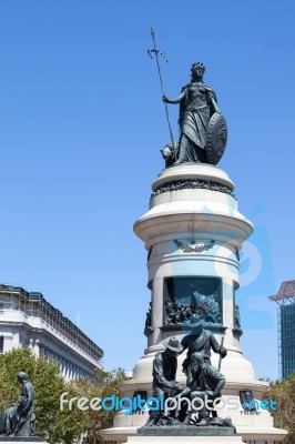 San Francisco, California/usa - August 5 : Statues Of A Female W… Stock Photo