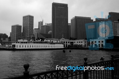 San Francisco City View From Pier Stock Photo