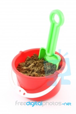 Sand Bucket And Shovel Stock Photo