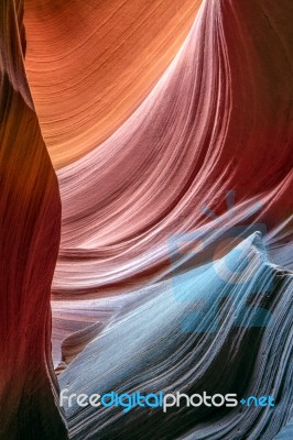 Sand Scoured Rocks In Lower Antelope Canyon Stock Photo