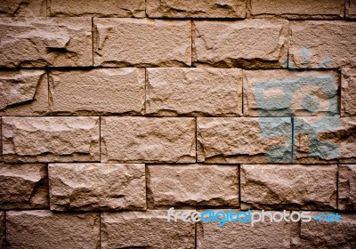 Sand Stone Bricks On Wall Stock Photo