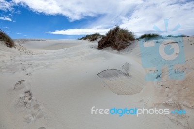 Sandfly Bay Sand Dune Stock Photo