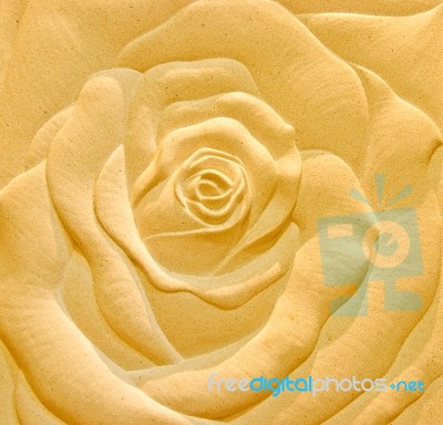 Sandstone Sculpture Of A Rose Stock Photo