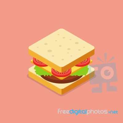 Sandwich Isometric Style Stock Image