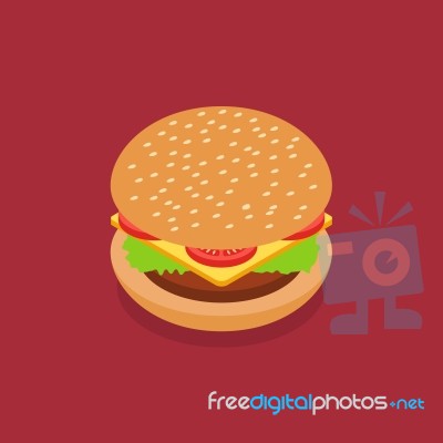 Sandwich Isometric Style Stock Image