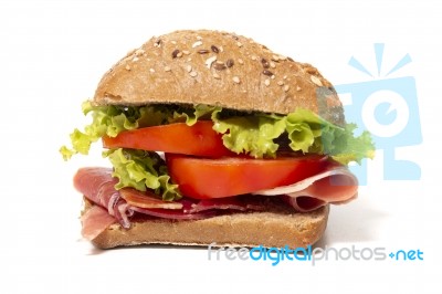 Sandwich With Ham Stock Photo