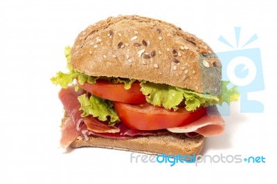 Sandwich With Ham Stock Photo