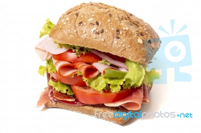 Sandwich With Ham Stock Photo