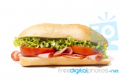 Sandwich With Paio Sausage Stock Photo