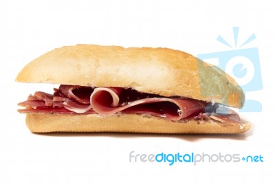 Sandwich With Smoked Cured Ham Stock Photo