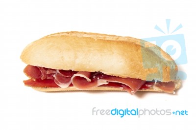 Sandwich With Smoked Cured Ham Stock Photo