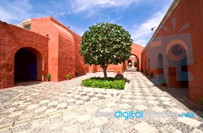 Santa Catalina Monastery, Arequipa, It's The Most Important Reli… Stock Photo