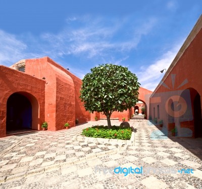 Santa Catalina Monastery, Arequipa, It's The Most Important Reli… Stock Photo