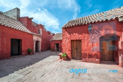 Santa Catalina Monastery, Arequipa, It's The Most Important Reli… Stock Photo