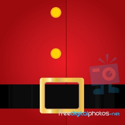 Santa Claus And Belt On Red Merry Christmas Background Stock Image