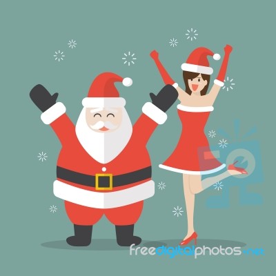 Santa Claus And Santa Woman Stock Image