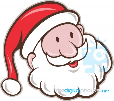 Santa Claus Father Christmas Head Smiling Cartoon Stock Image