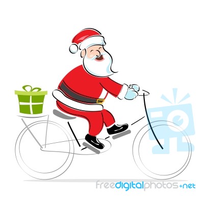 Santa Claus With Gift Stock Image