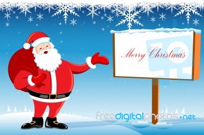 Santa Claus With Gift Bag Stock Image