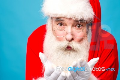 Santa Claus With Open Palms Stock Photo