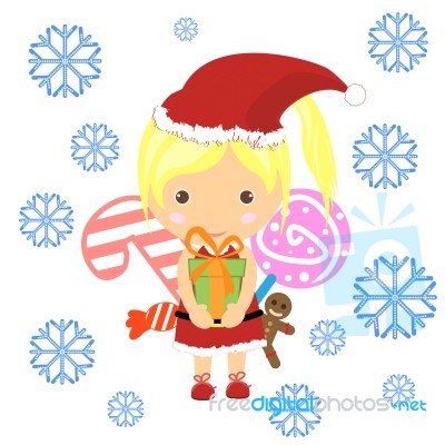 Santa Girl Claus Stock Image