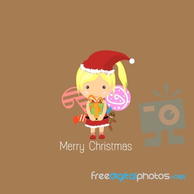 Santa Girl Claus Stock Image