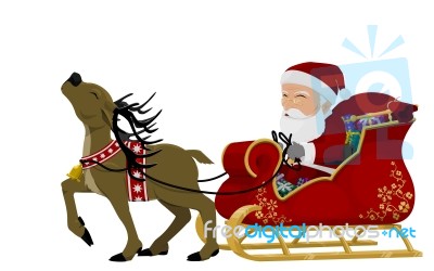 Santa On Sleigh Stock Image