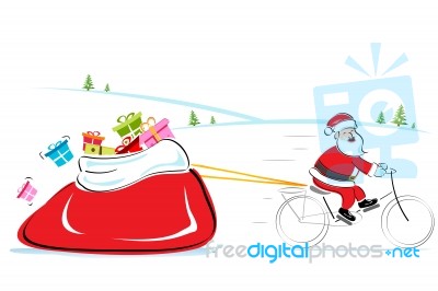 Santa With Gift Bag Stock Image