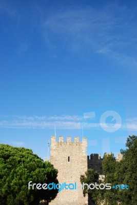 Sao Jorge Castle In Lisbon, Portugal Stock Photo