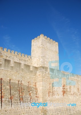 Sao Jorge Castle In Lisbon, Portugal Stock Photo